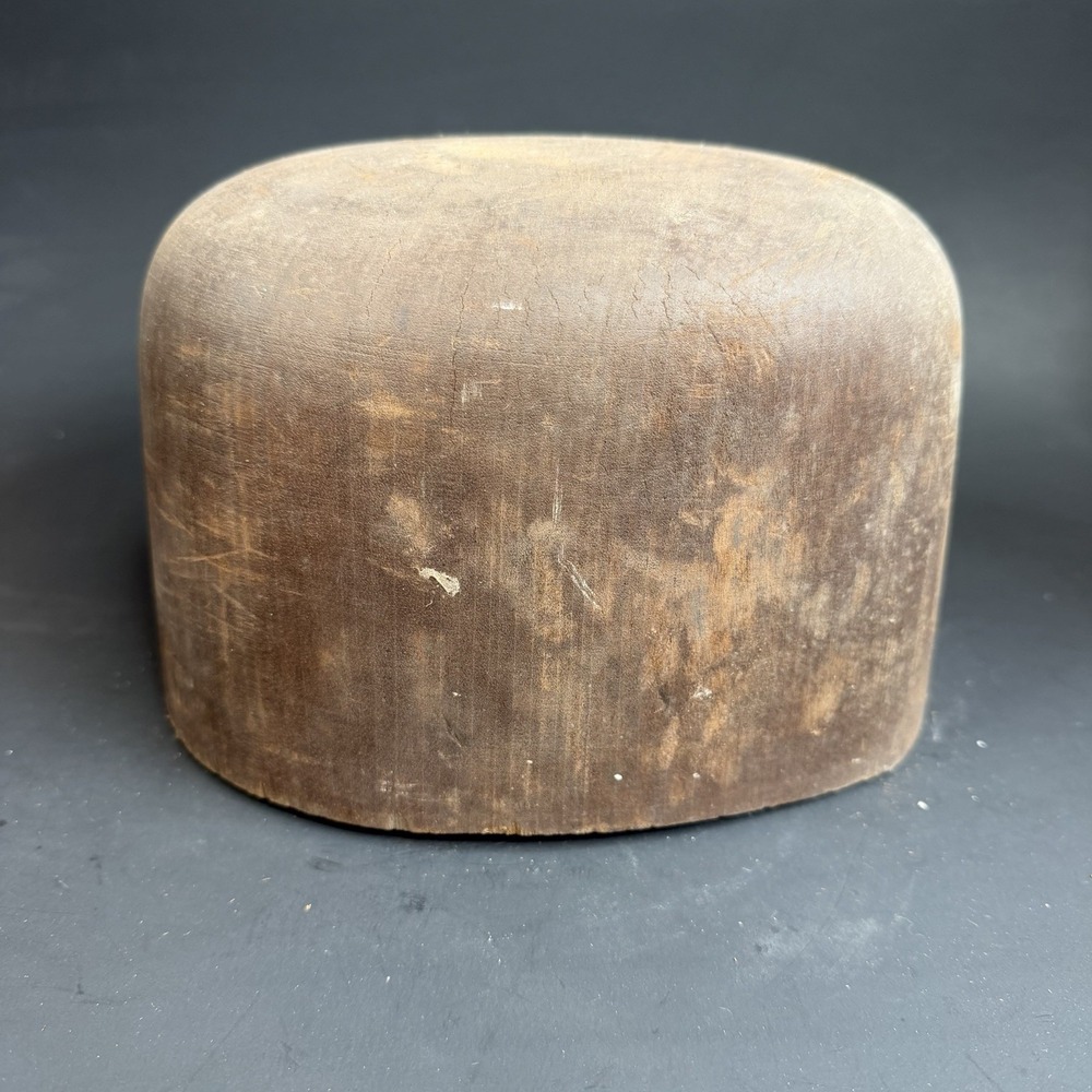 Maurise L Rathschild Co Primitive Millinery Wood Hat Block Mold Form Hatter Tool